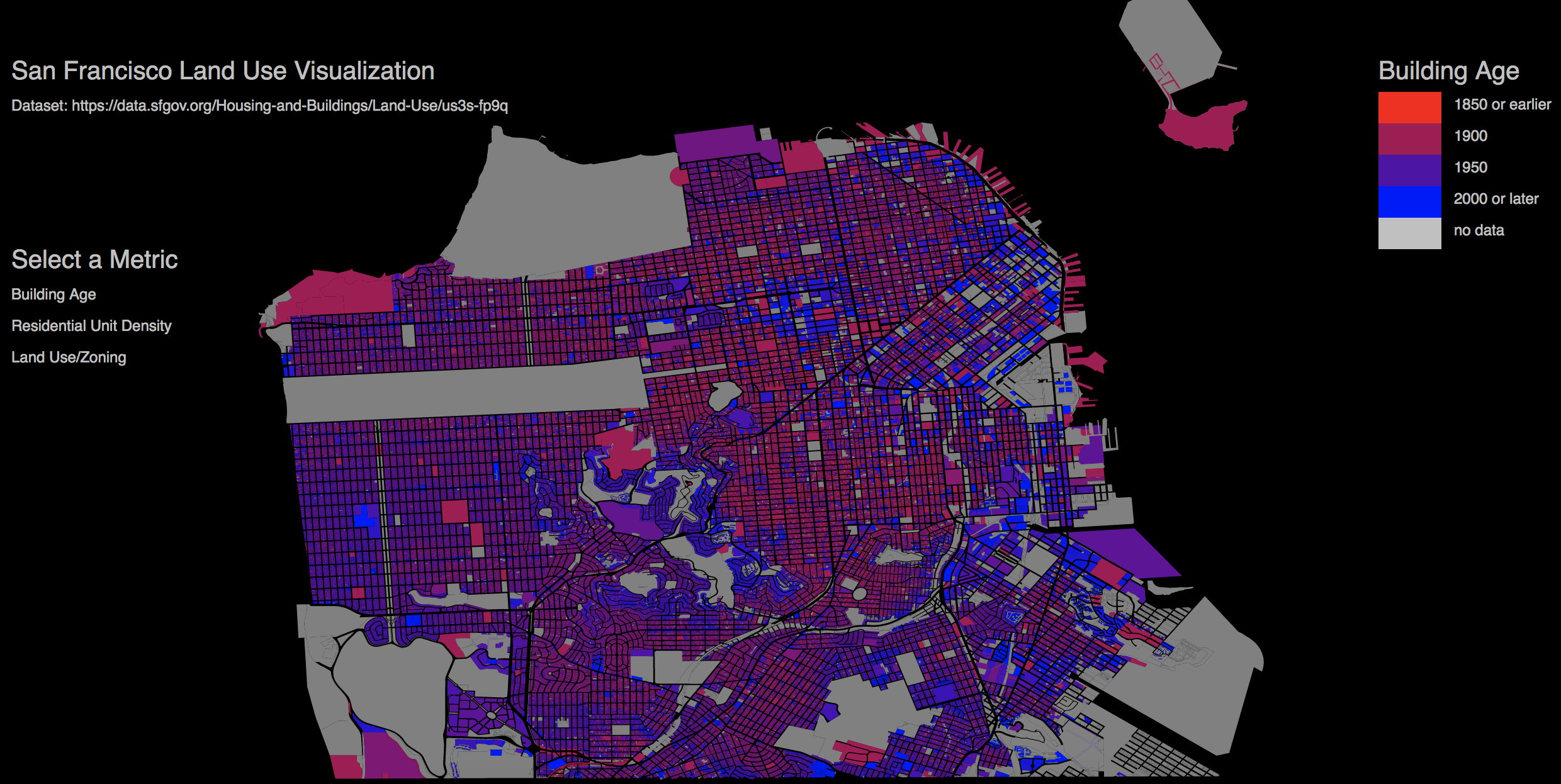 Sf Property Info Map Mapping San Francisco Building Ages Using D3